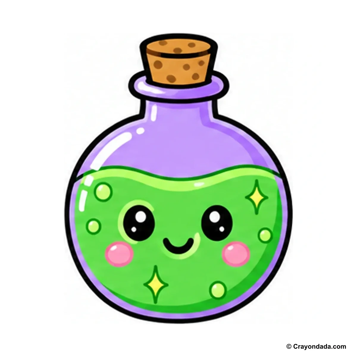 How to Draw a Magic Potion finished drawing