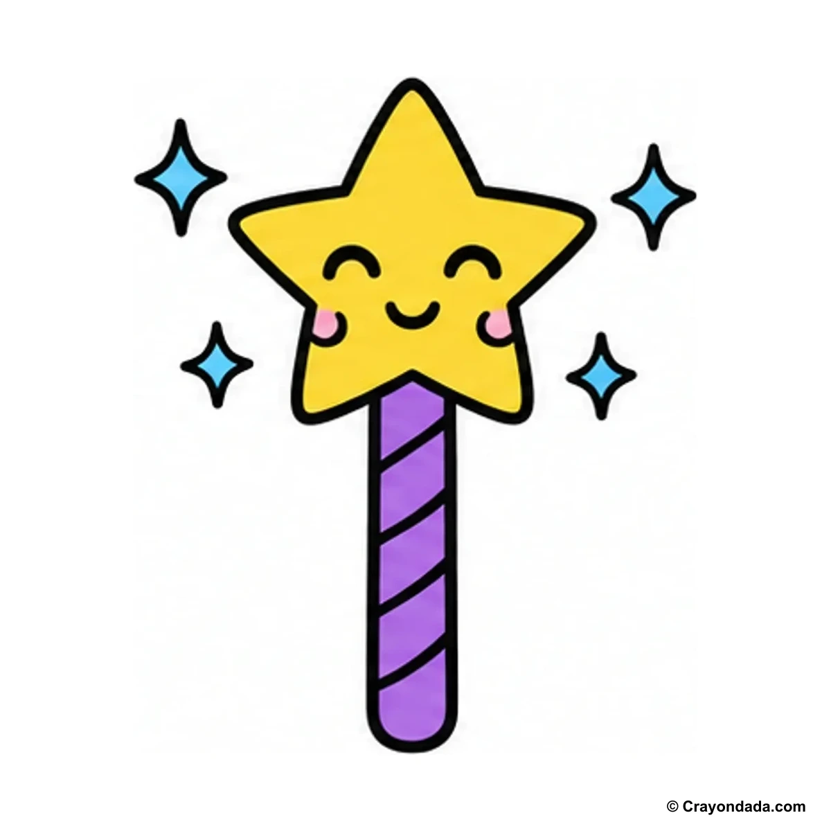 How to Draw a Magic Wand finished drawing