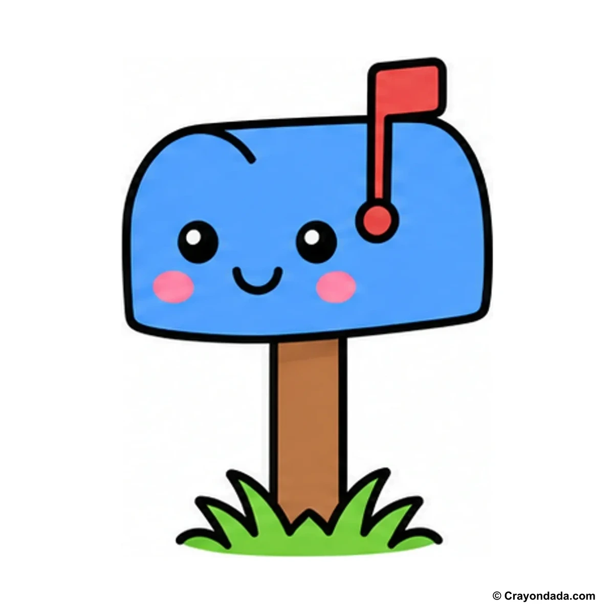 How to Draw a Mailbox finished drawing