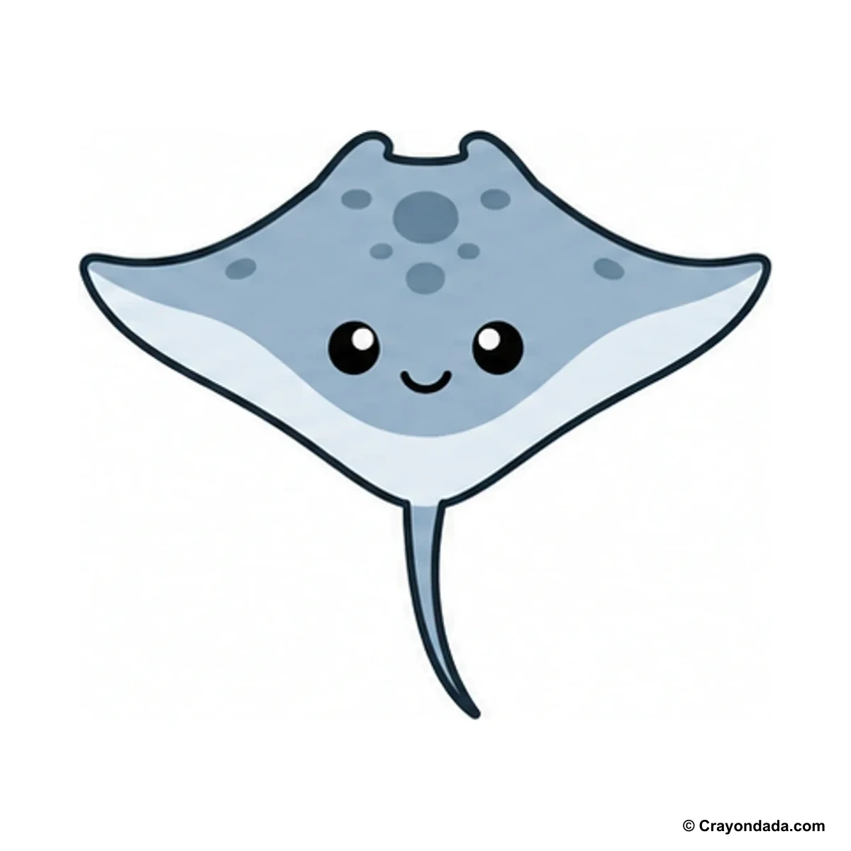 How to Draw a Manta Ray finished drawing