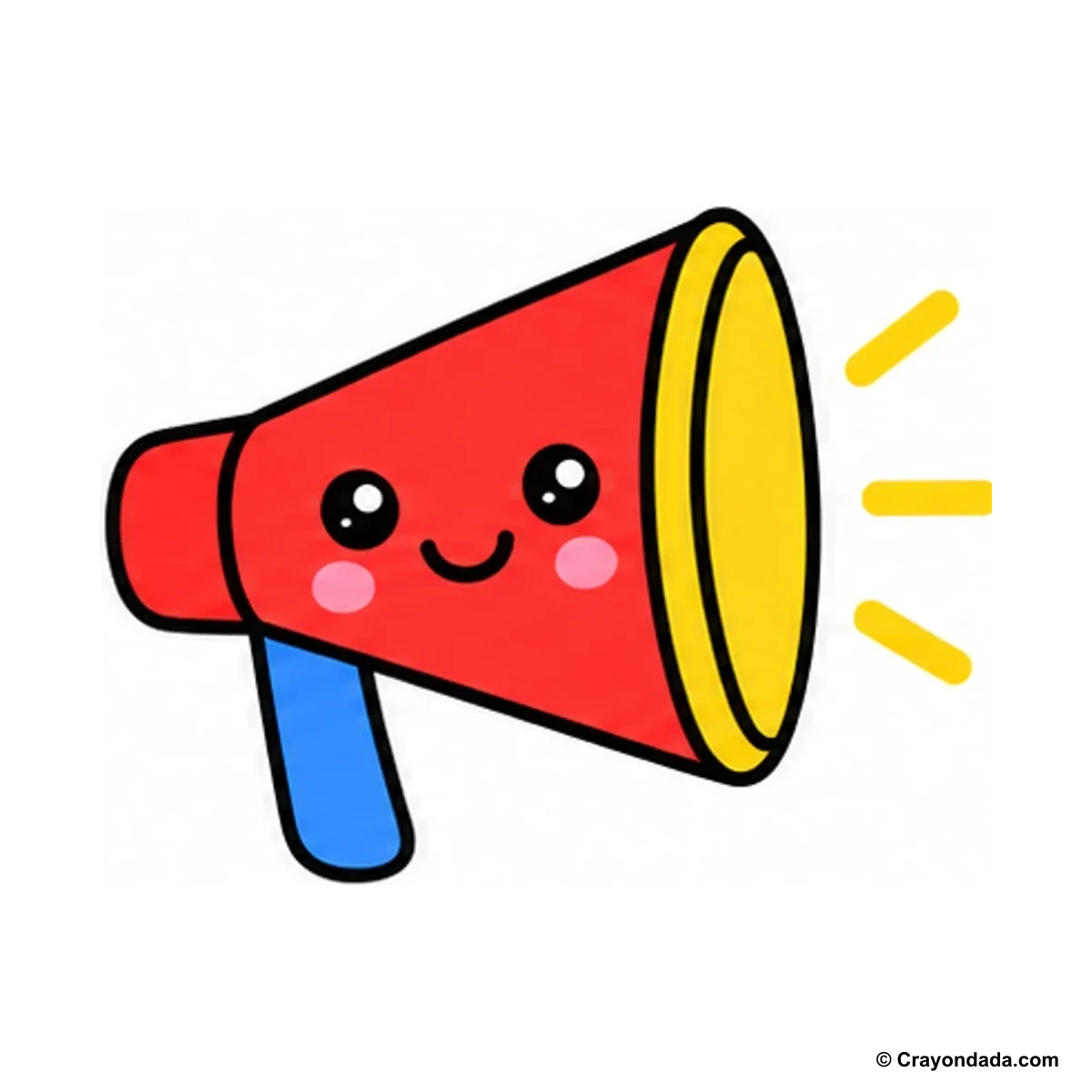 How to Draw a Megaphone finished drawing