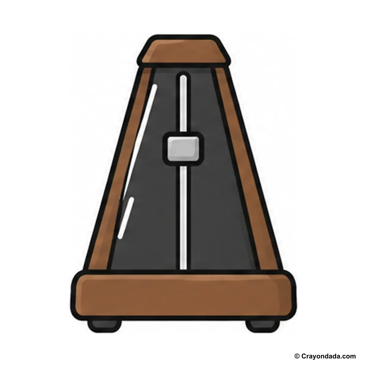 How to Draw a Metronome finished drawing