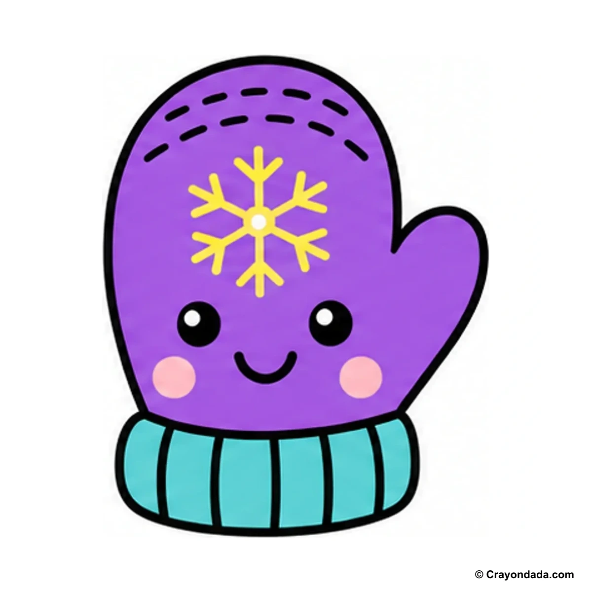 How to Draw a Mitten finished drawing