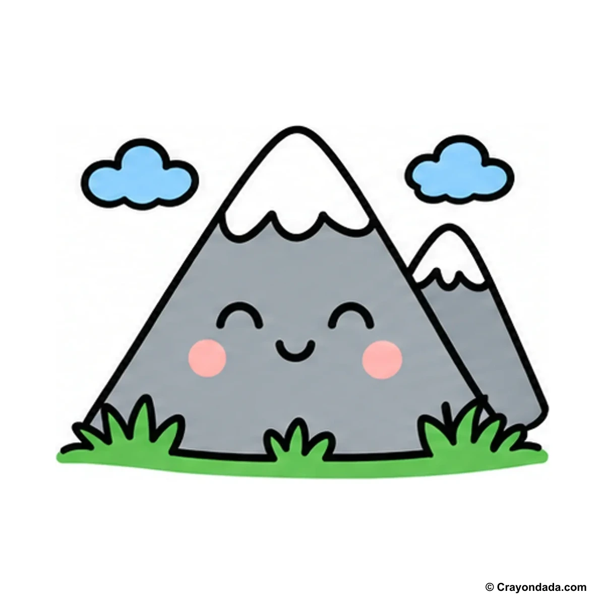 How to Draw a Mountain Peak finished drawing