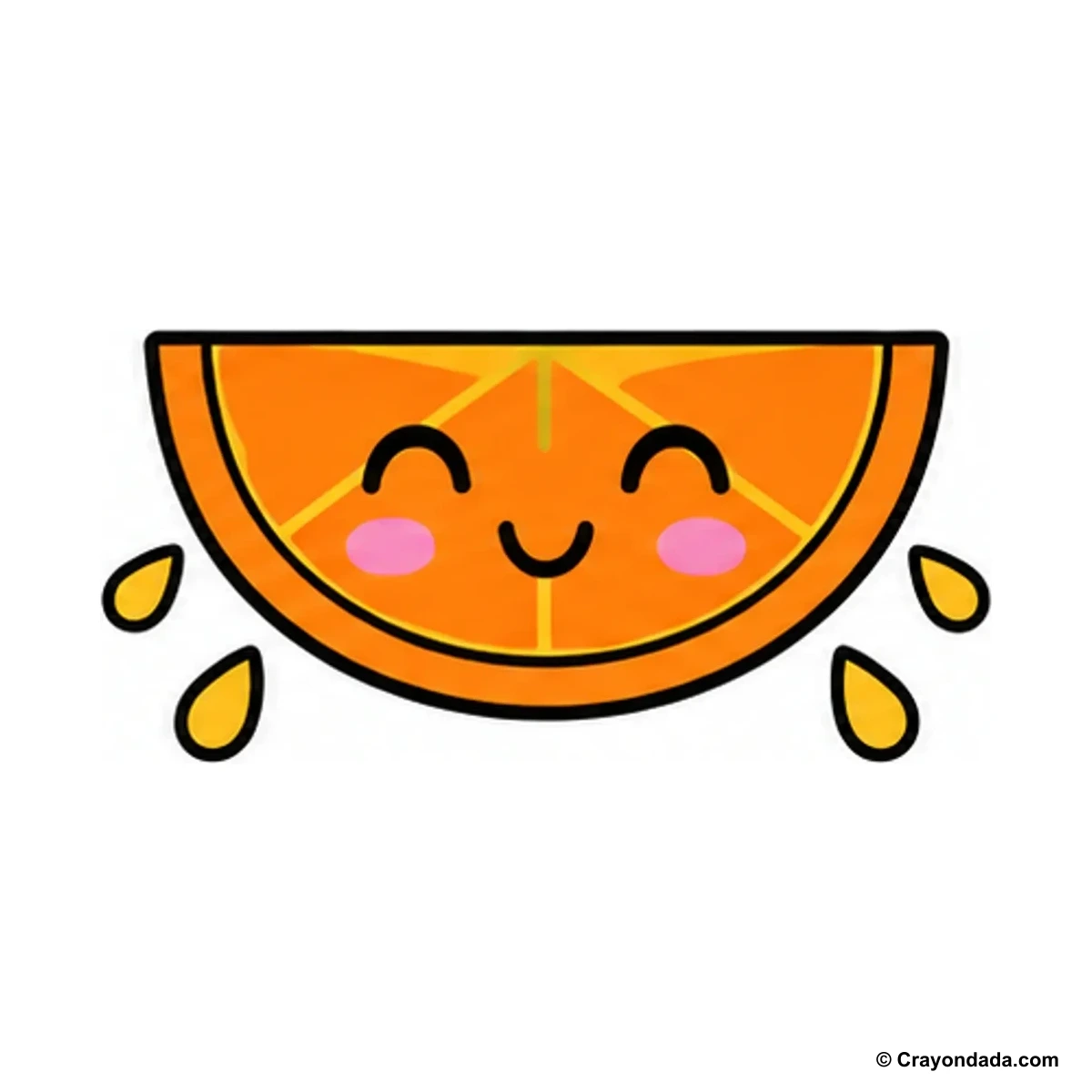 How to Draw an Orange Slice finished drawing