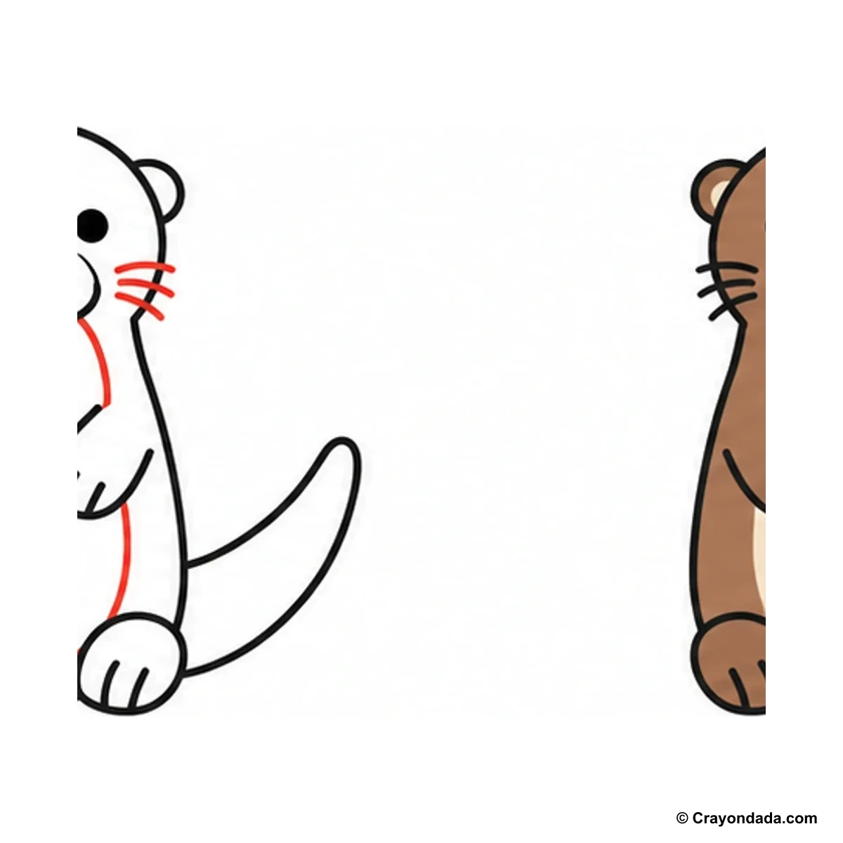 How to Draw an Otter finished drawing