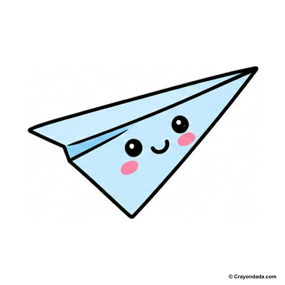 How to Draw a Paper Plane finished drawing