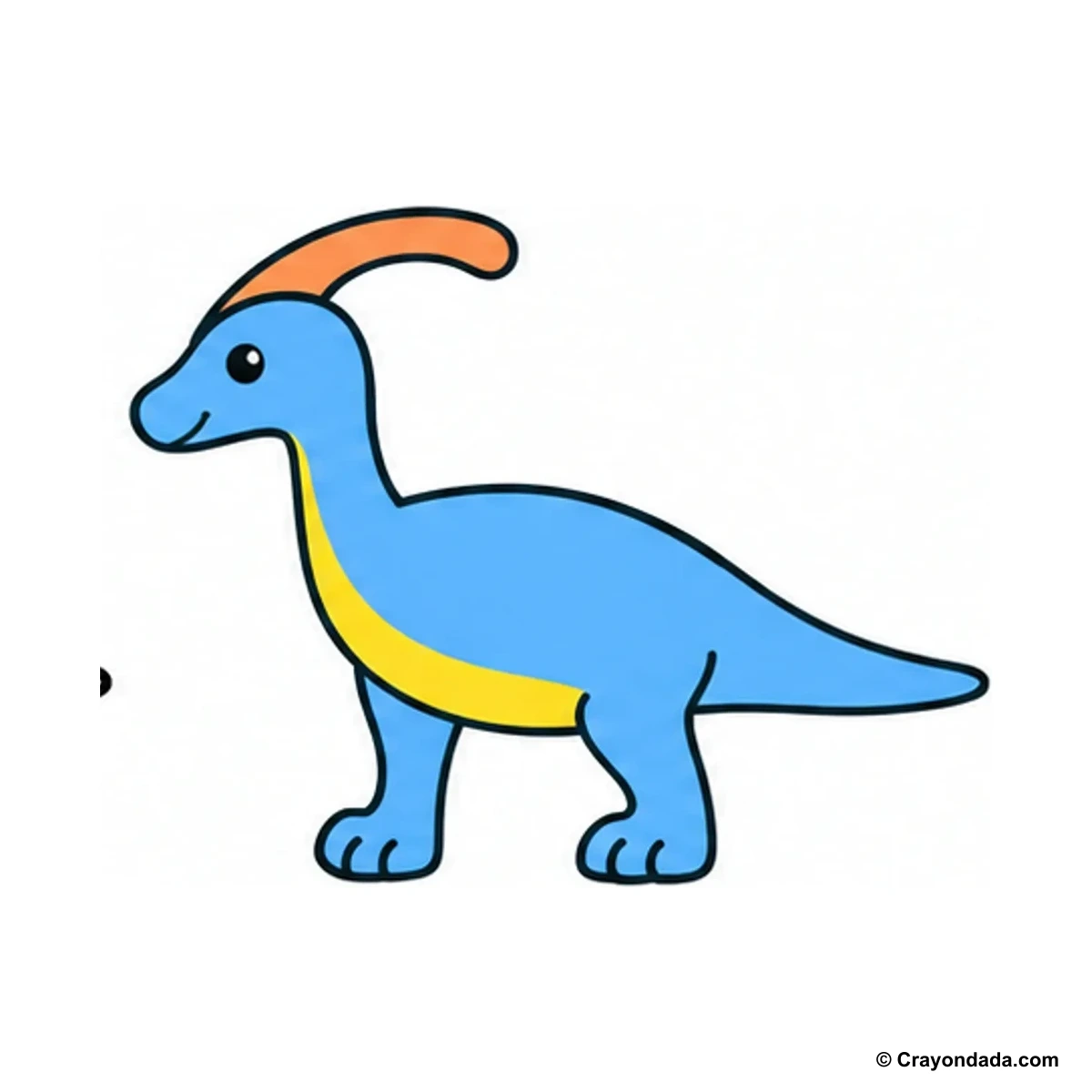 How to Draw a Parasaurolophus finished drawing