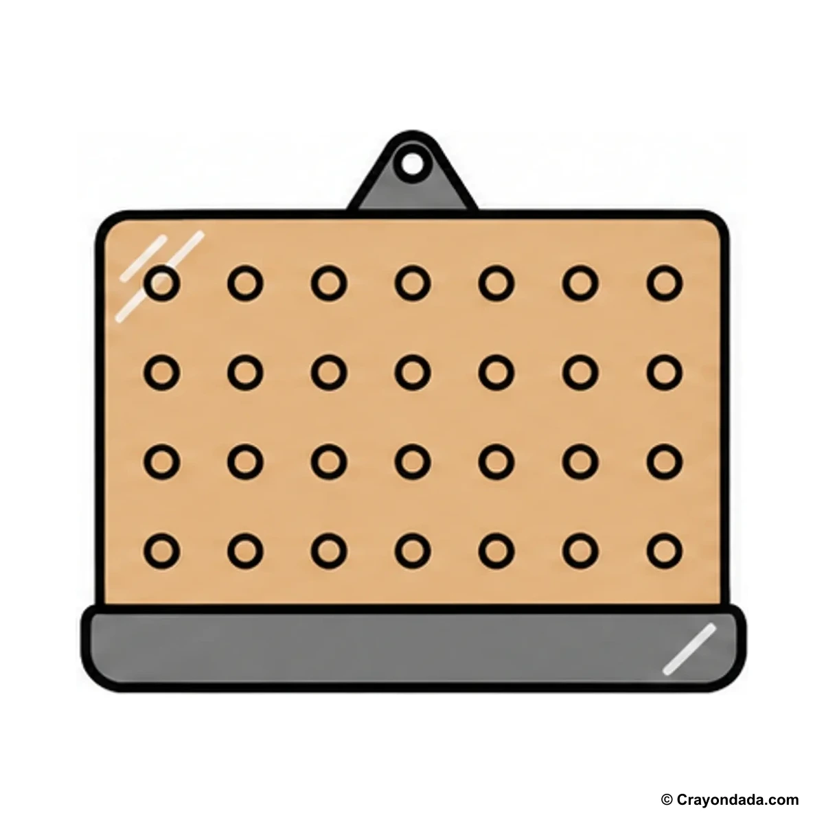 How to Draw a Pegboard finished drawing