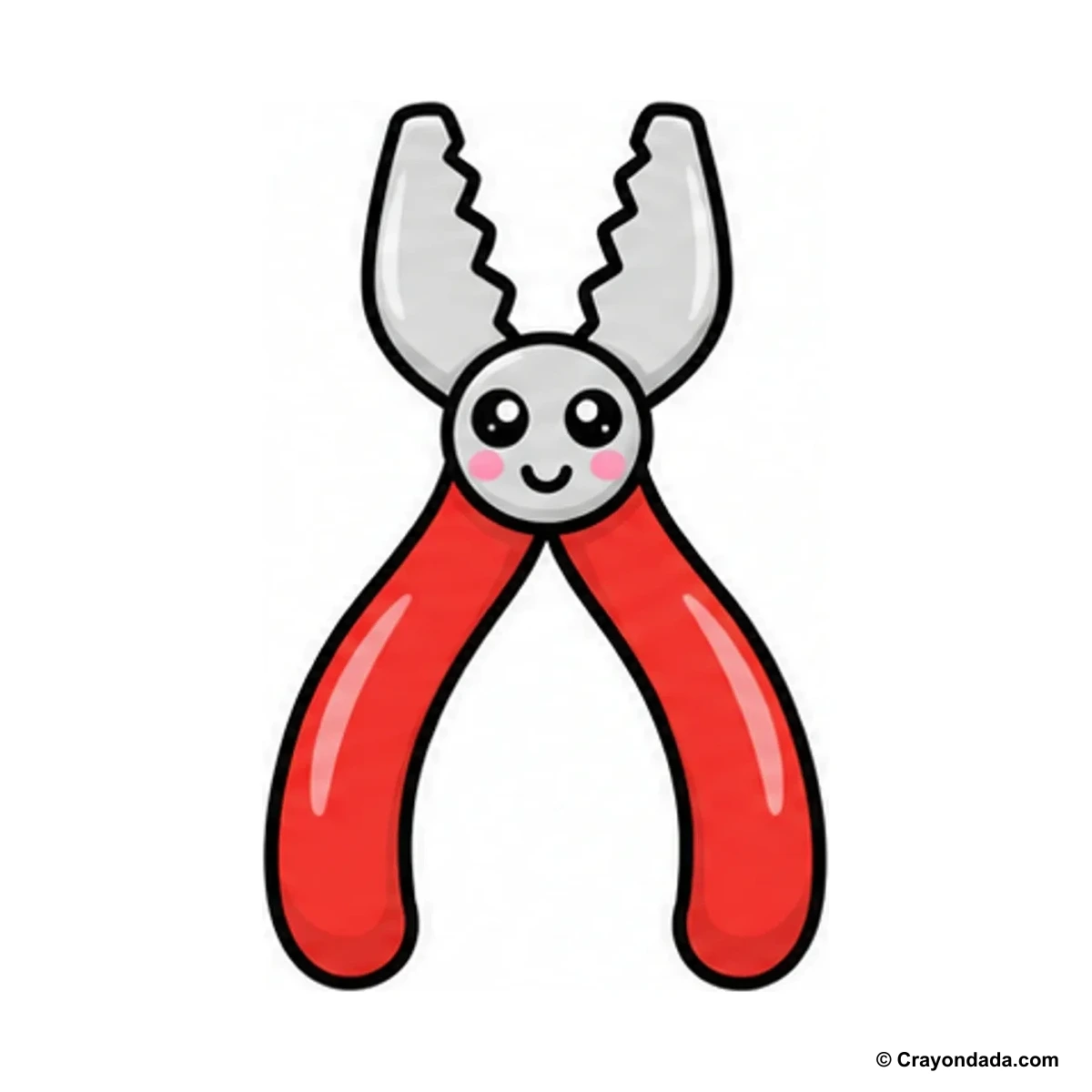 How to Draw Pliers finished drawing