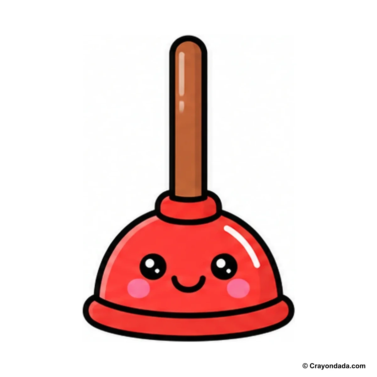 How to Draw a Plunger finished drawing