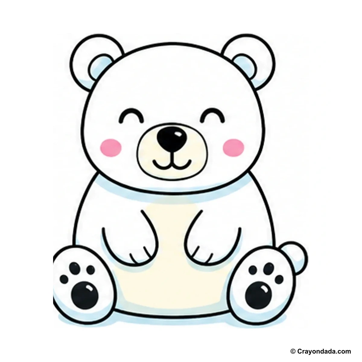 How to Draw a Polar Bear finished drawing
