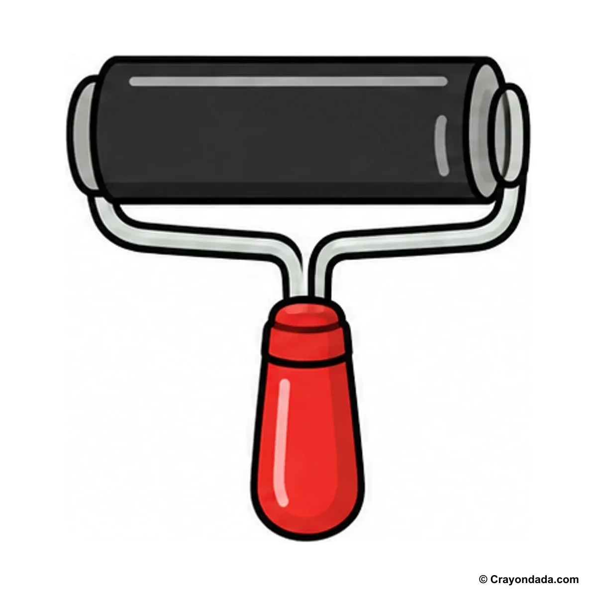How to Draw a Printmaking Brayer finished drawing