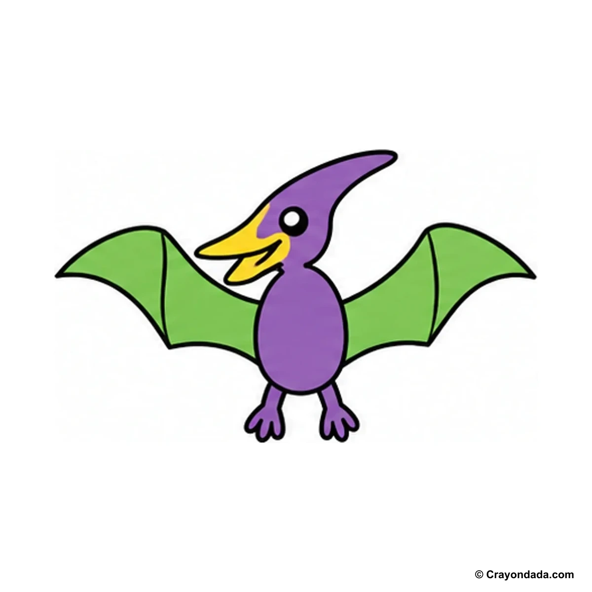 How to Draw a Pterodactyl finished drawing