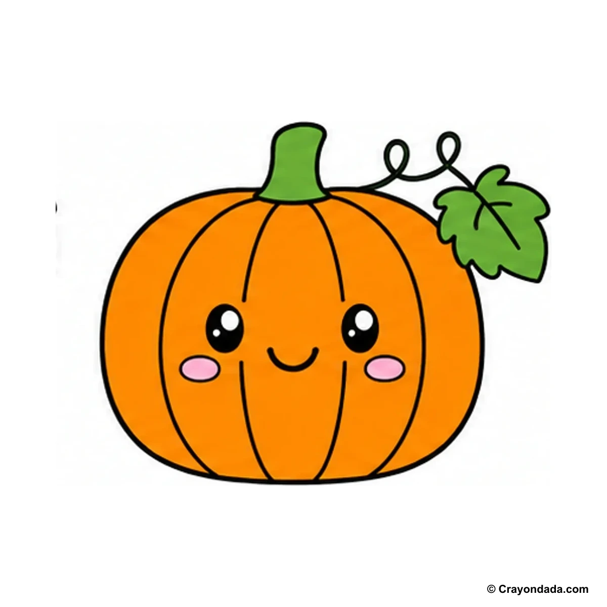 How to Draw a Pumpkin finished drawing