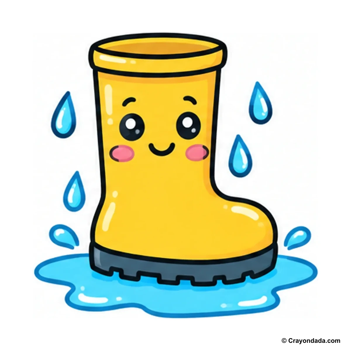 How to Draw a Rain Boot finished drawing