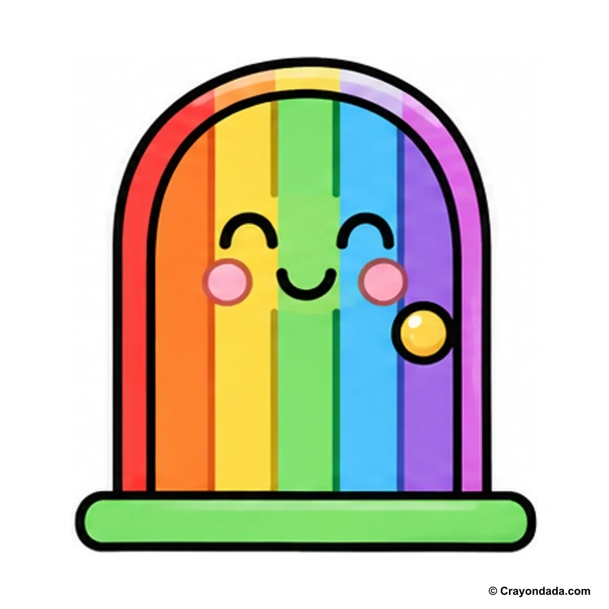 How to Draw a Rainbow Door finished drawing