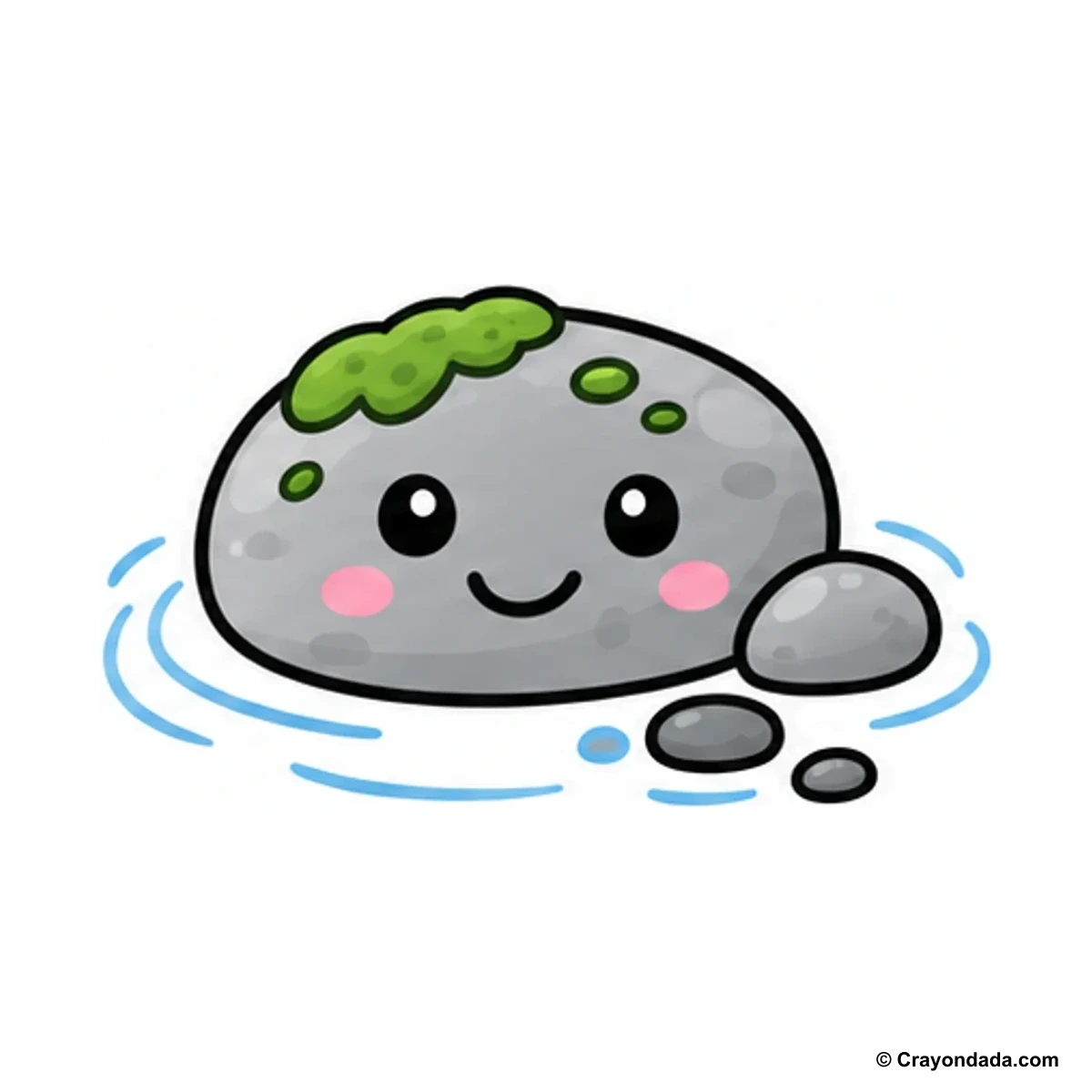 How to Draw a River Stone finished drawing