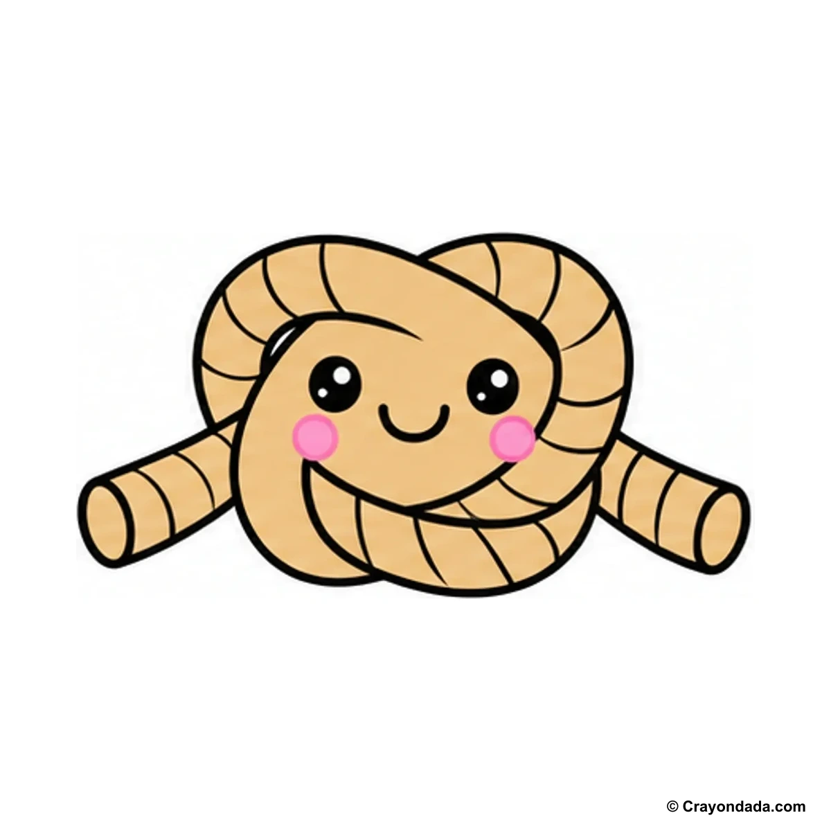 How to Draw a Rope Knot finished drawing