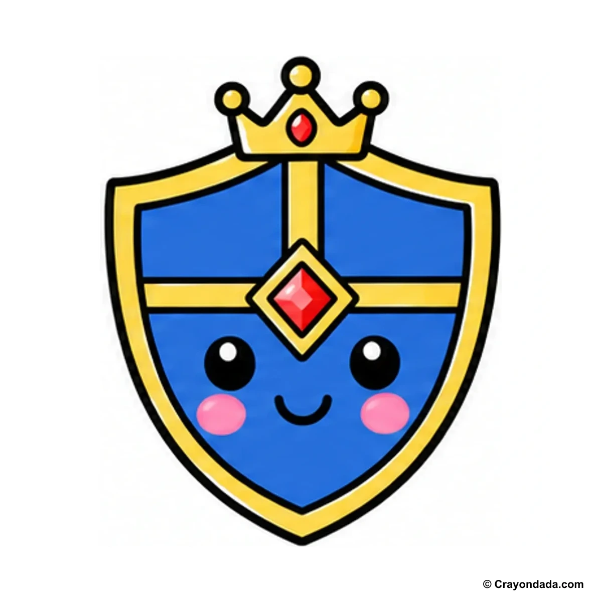 How to Draw a Royal Shield finished drawing