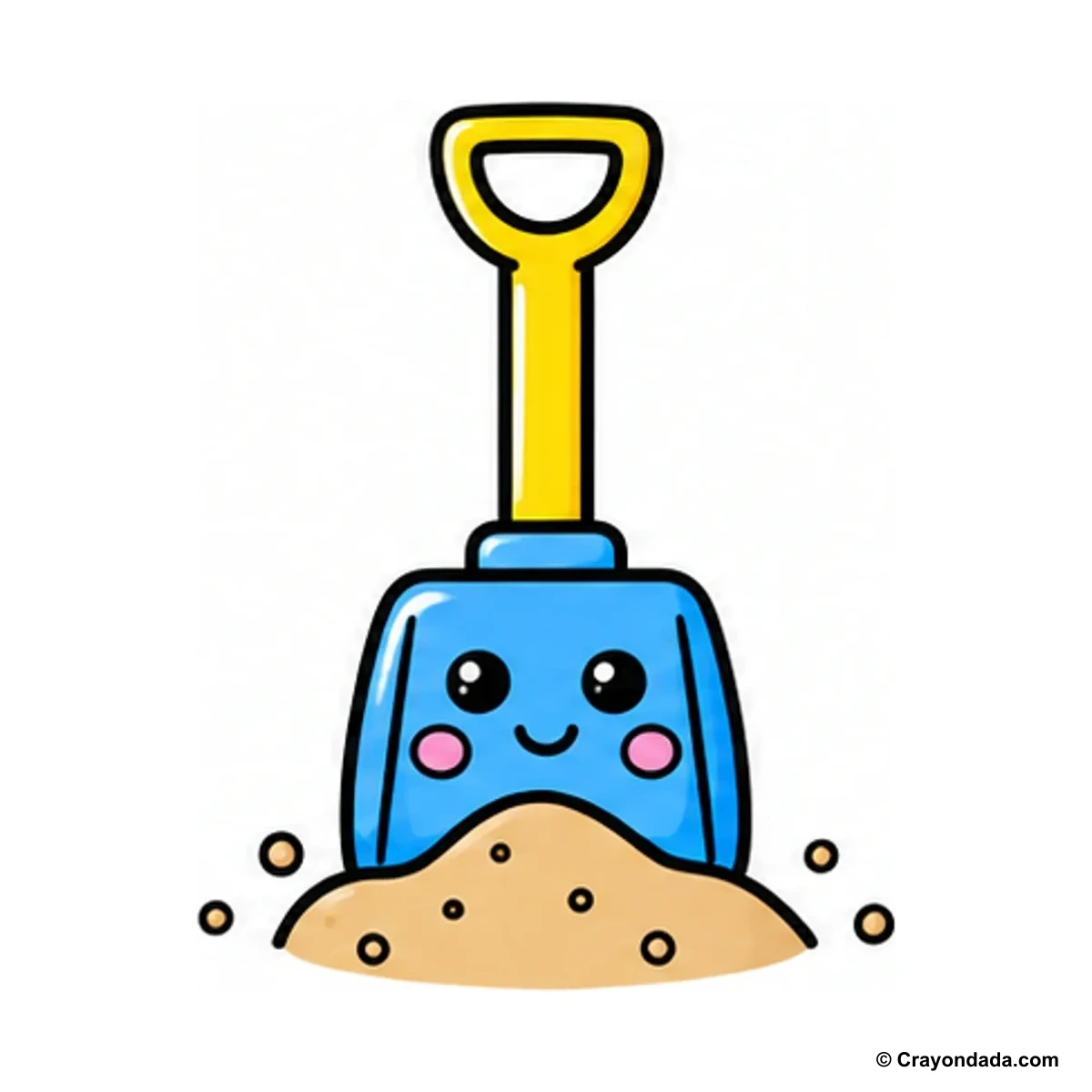 How to Draw a Sand Shovel finished drawing