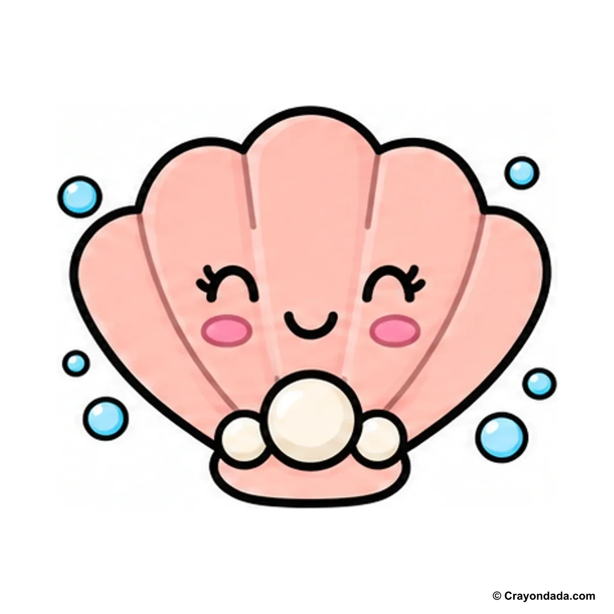 How to Draw a Seashell finished drawing
