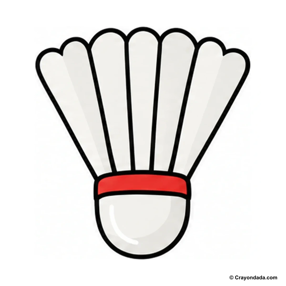 How to Draw a Shuttlecock finished drawing