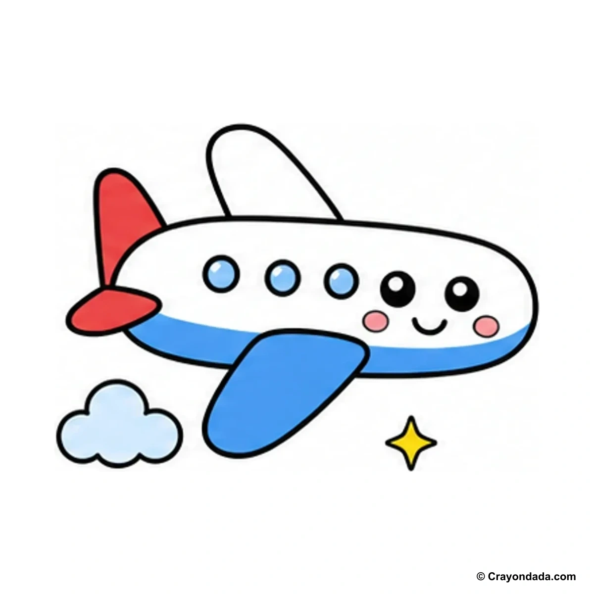 How to Draw a Simple Airplane finished drawing