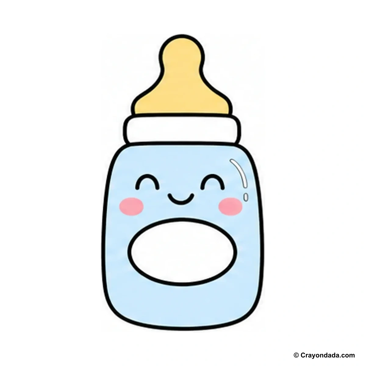 How to Draw a Simple Baby Bottle finished drawing