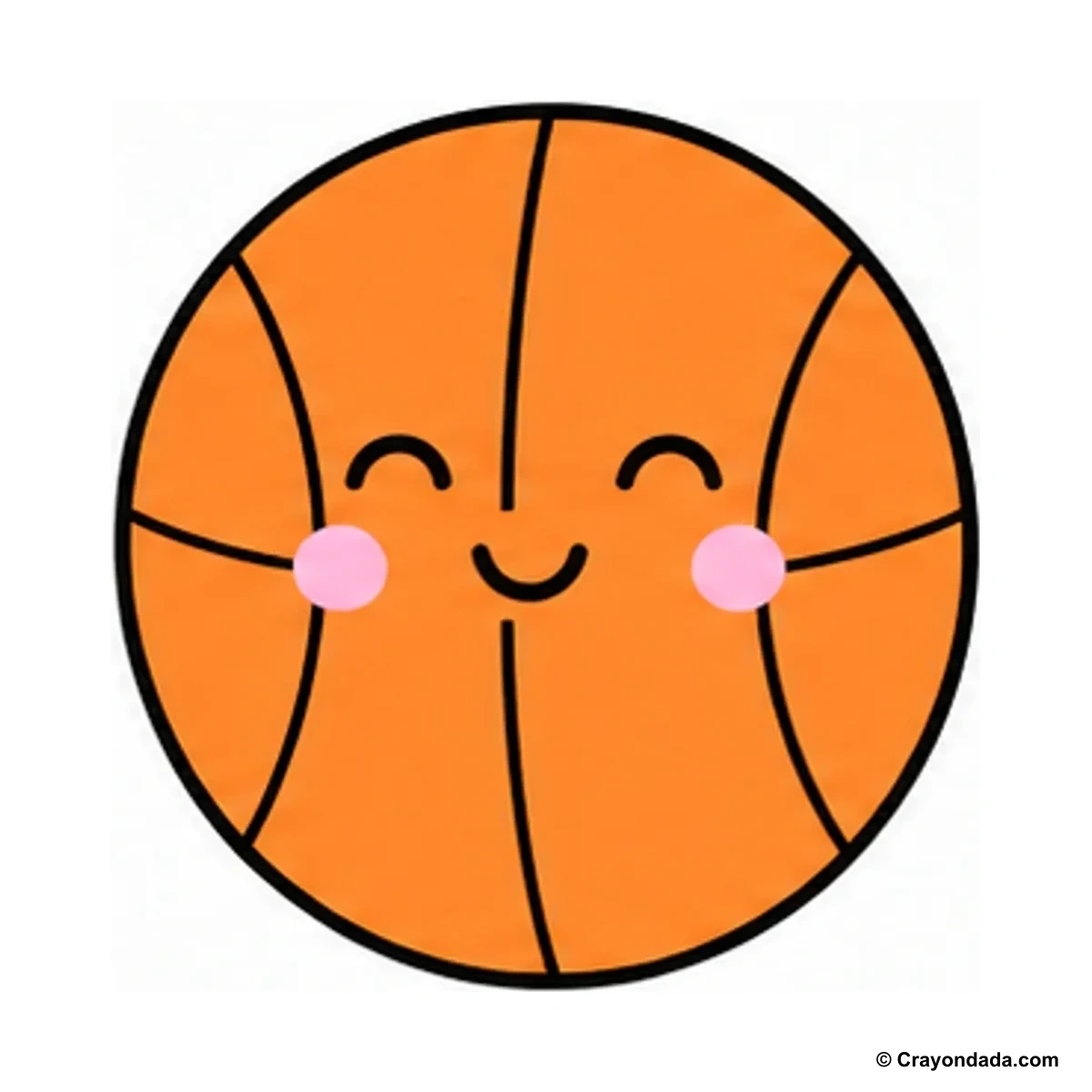 How to Draw a Simple Basketball finished drawing