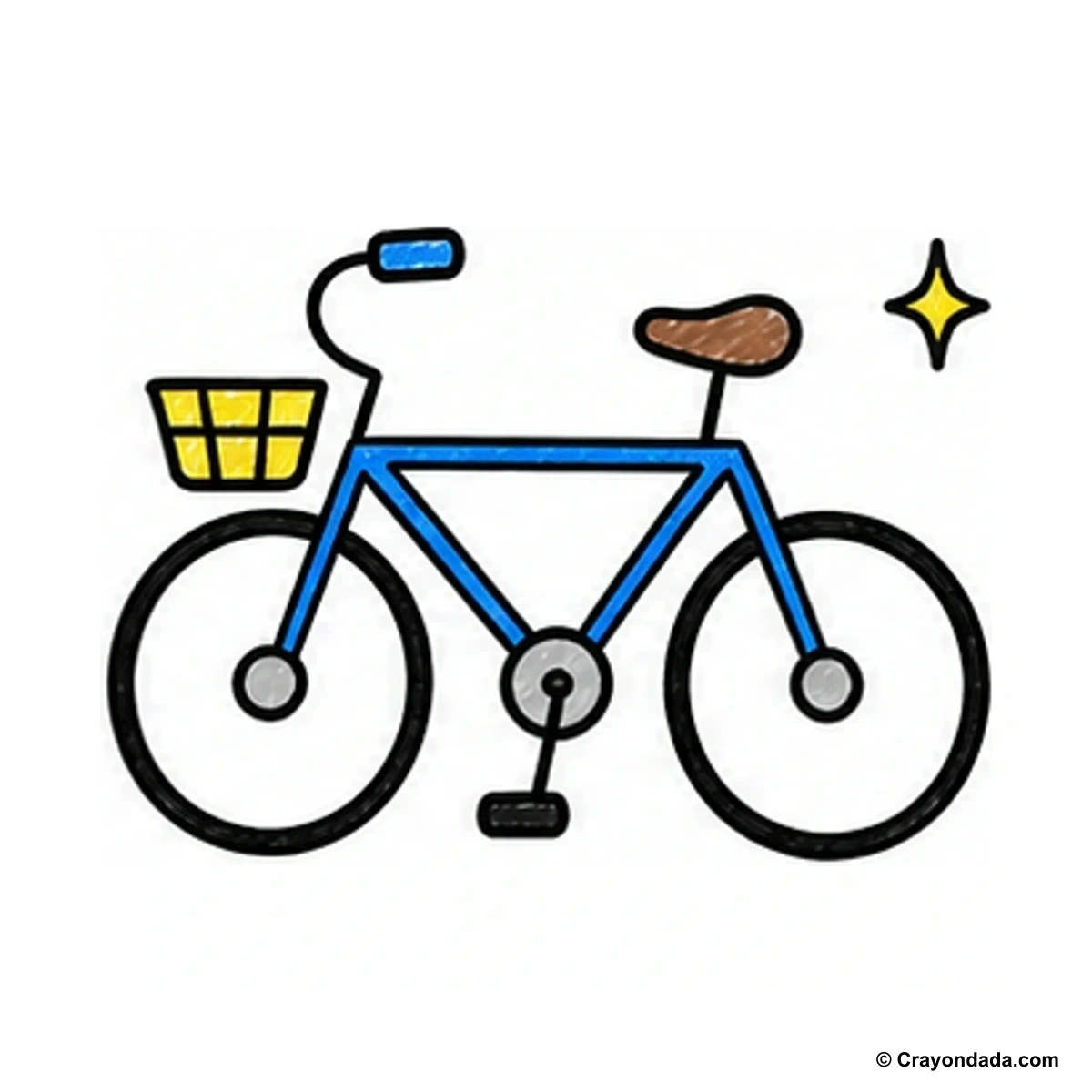 How to Draw a Simple Bicycle finished drawing