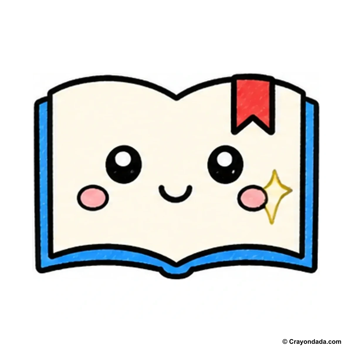 How to Draw a Simple Book finished drawing
