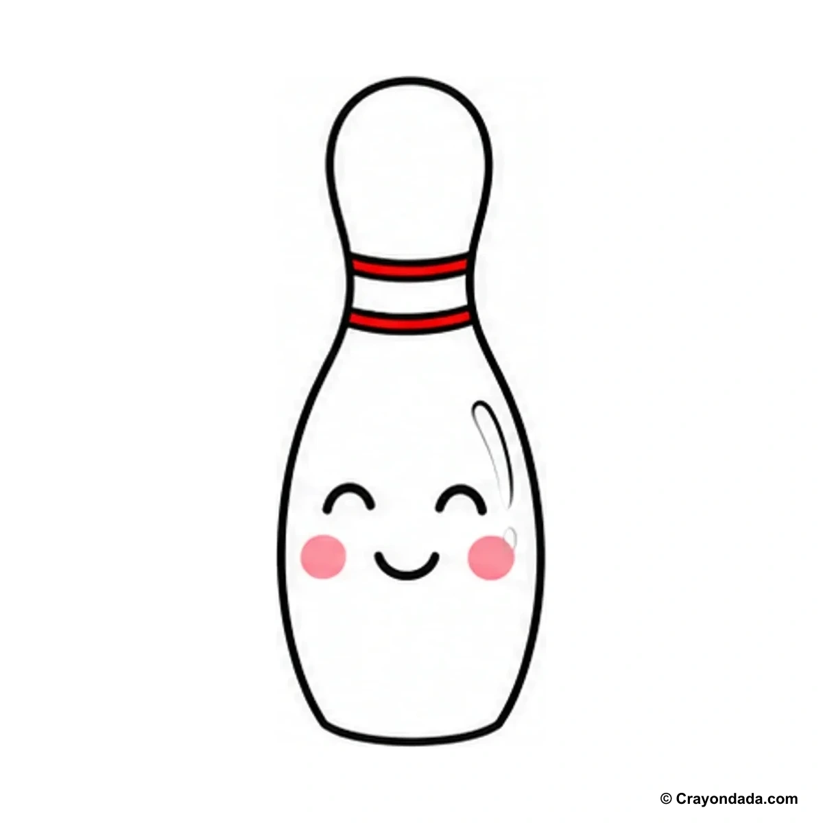 How to Draw a Simple Bowling Pin finished drawing