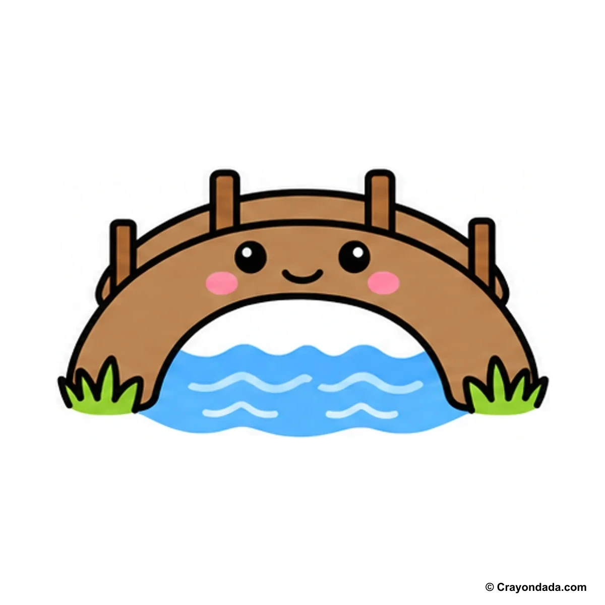 How to Draw a Simple Bridge finished drawing