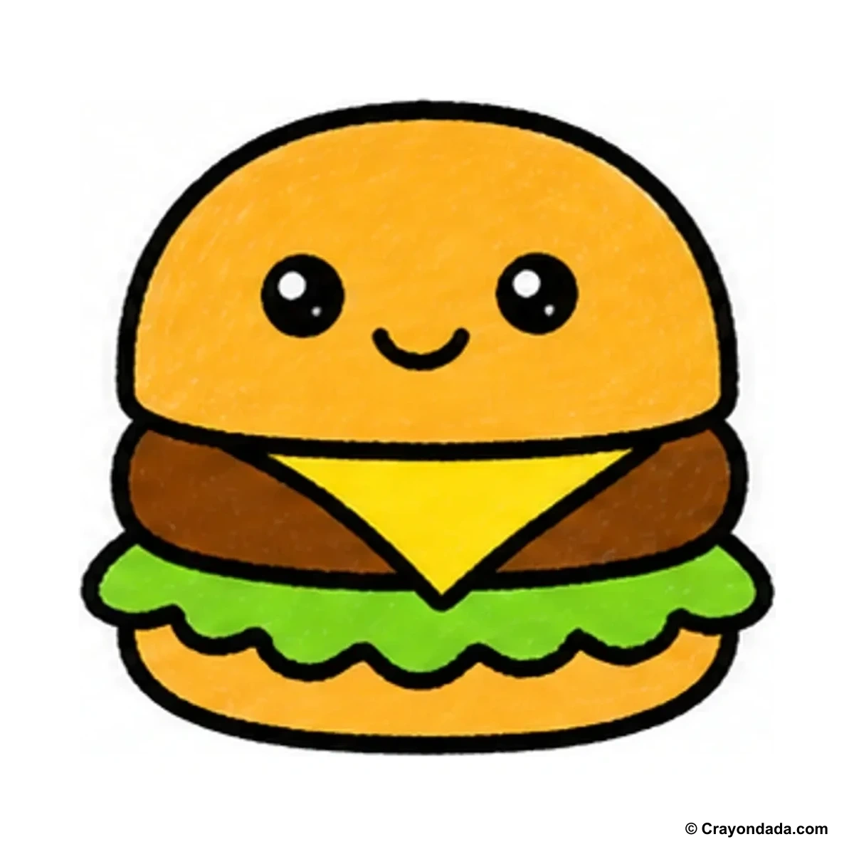 How to Draw a Simple Burger finished drawing