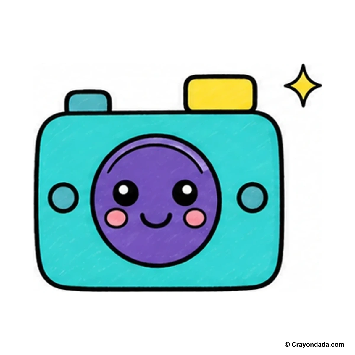 How to Draw a Simple Camera finished drawing