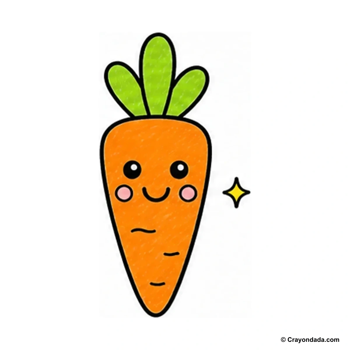 How to Draw a Simple Carrot finished drawing