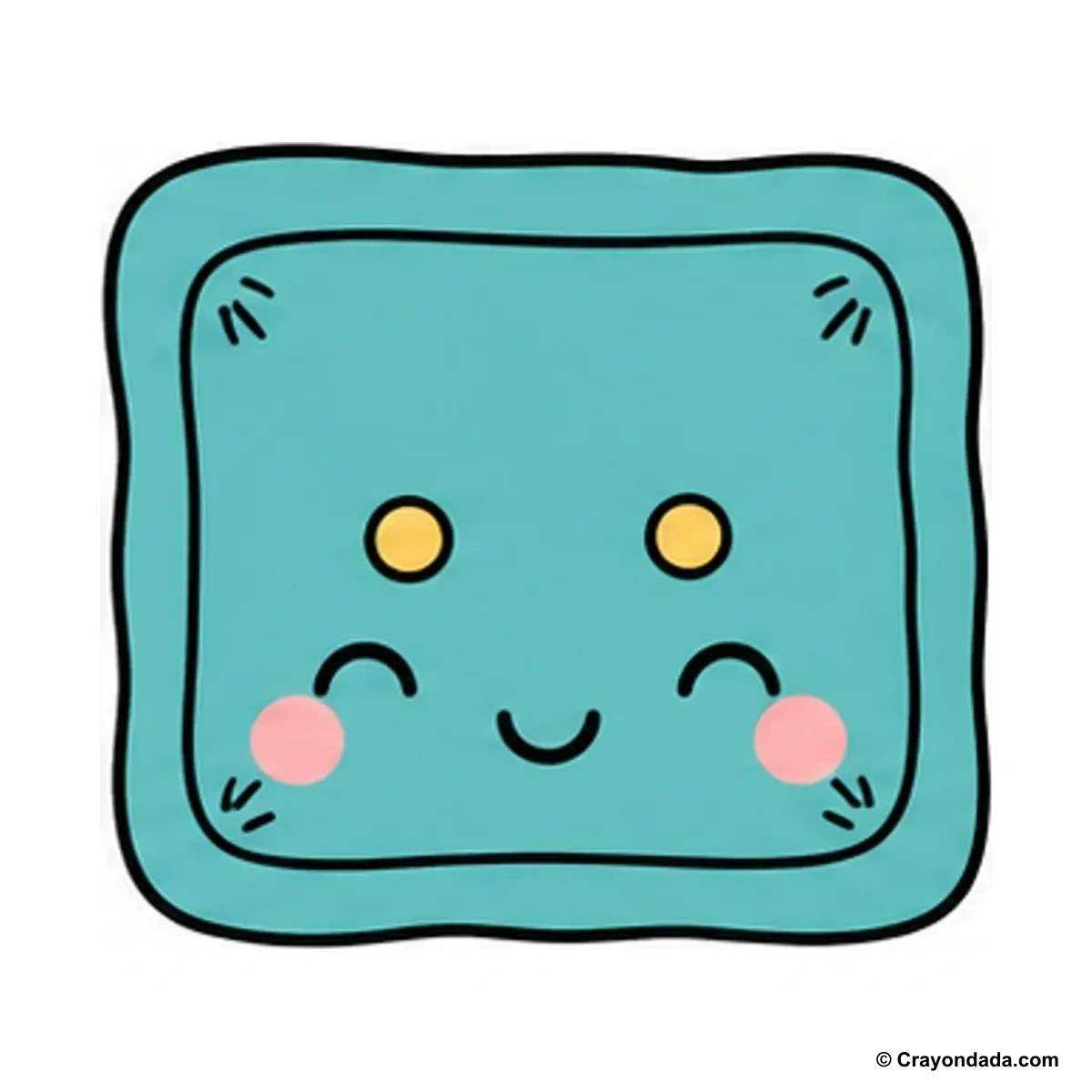 How to Draw a Simple Chair Cushion finished drawing