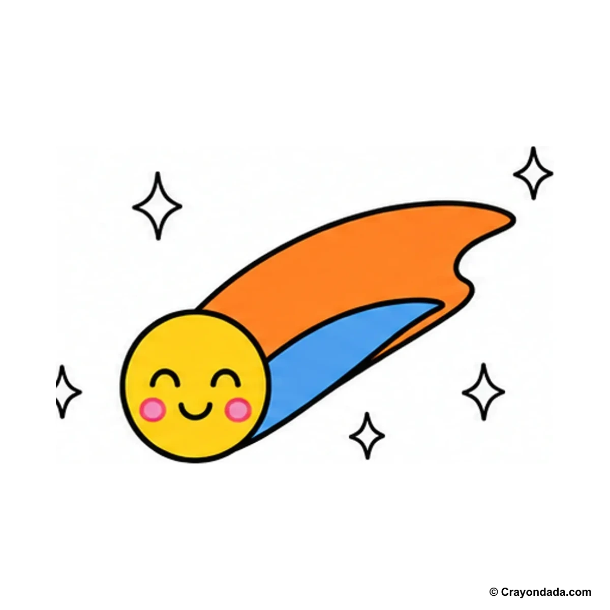 How to Draw a Simple Comet finished drawing