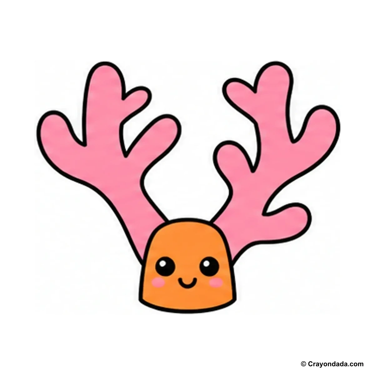 How to Draw Simple Coral finished drawing