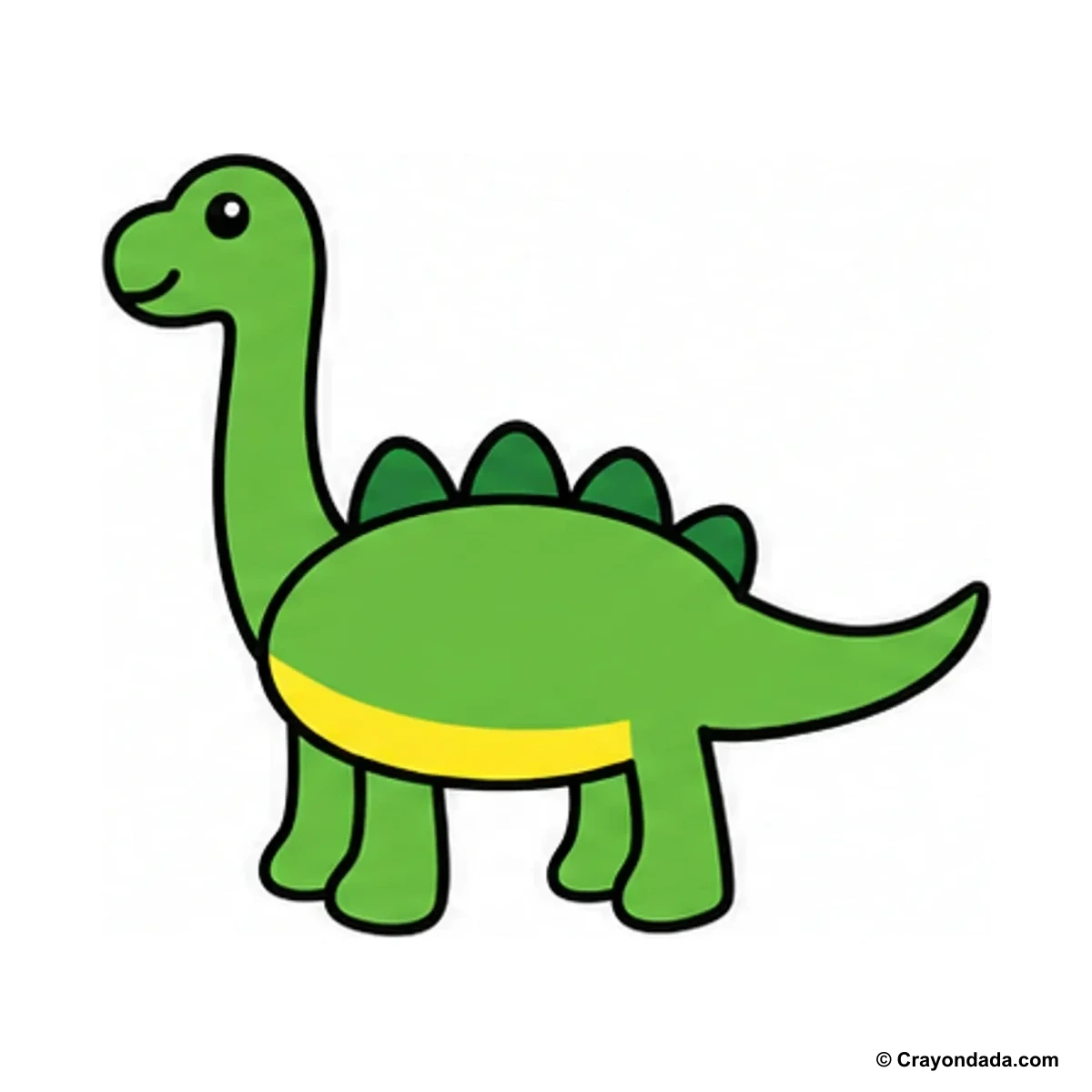 How to Draw a Simple Dinosaur finished drawing