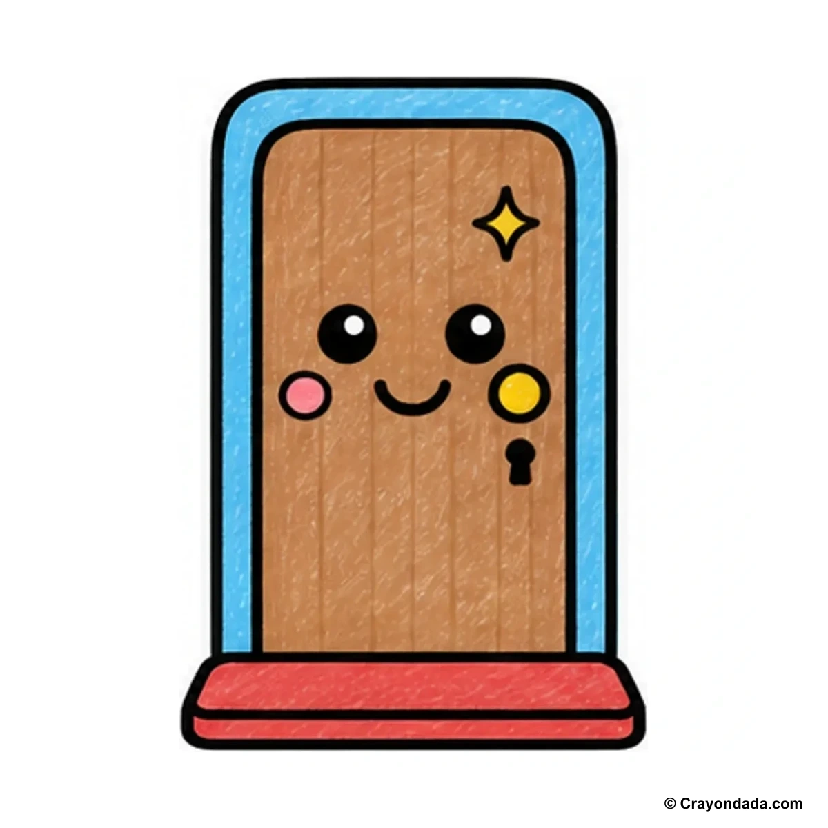 How to Draw a Simple Door finished drawing