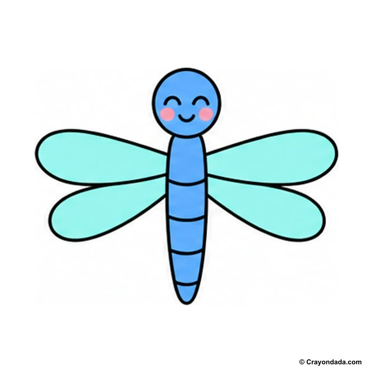 How to Draw a Simple Dragonfly finished drawing