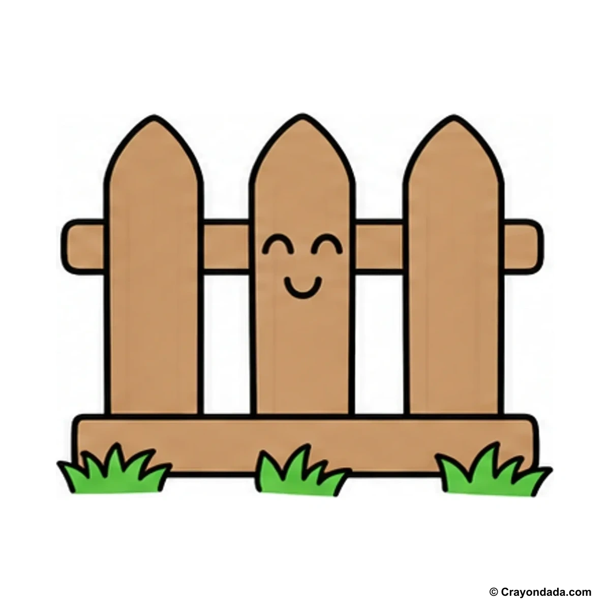How to Draw a Simple Fence finished drawing