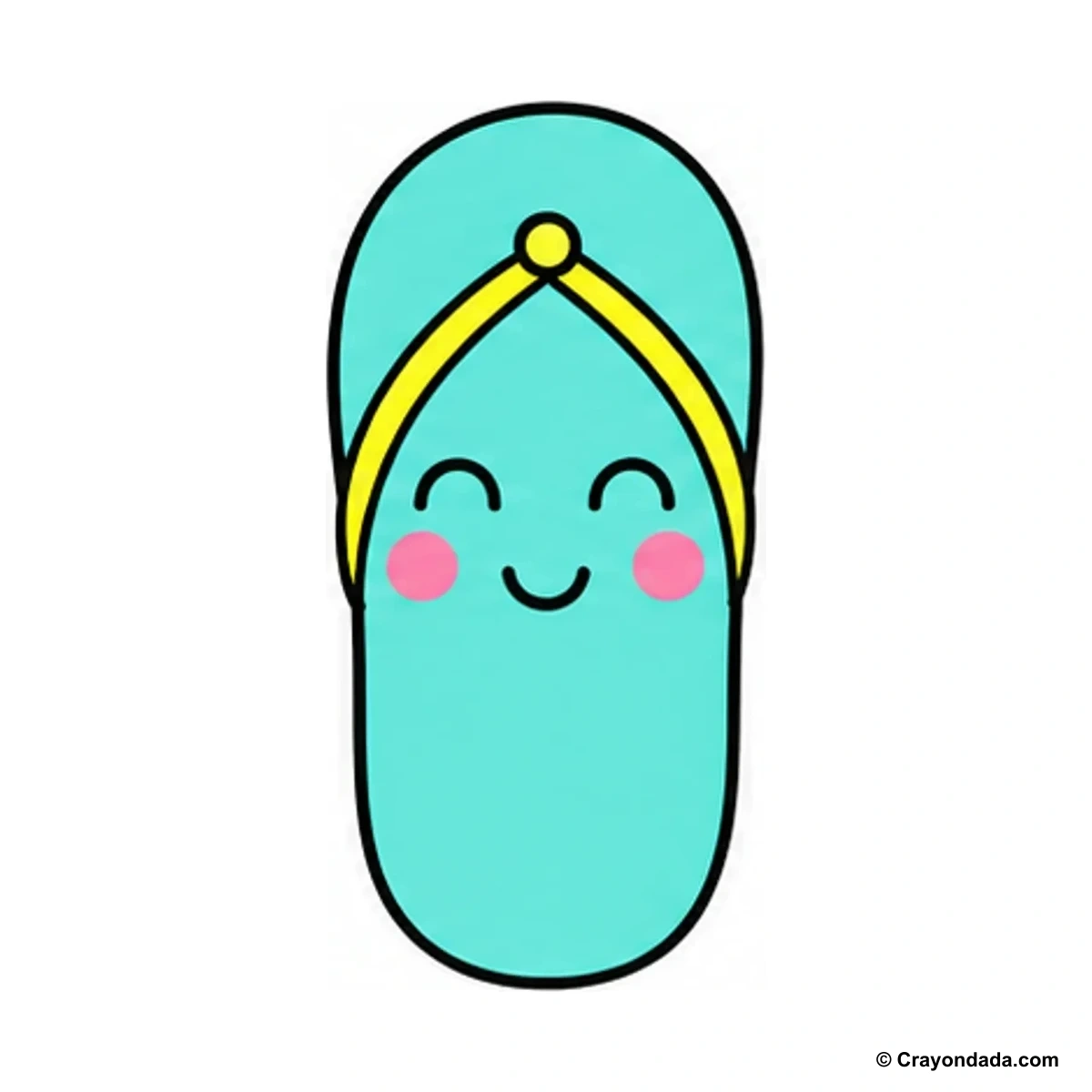 How to Draw a Simple Flip Flop finished drawing