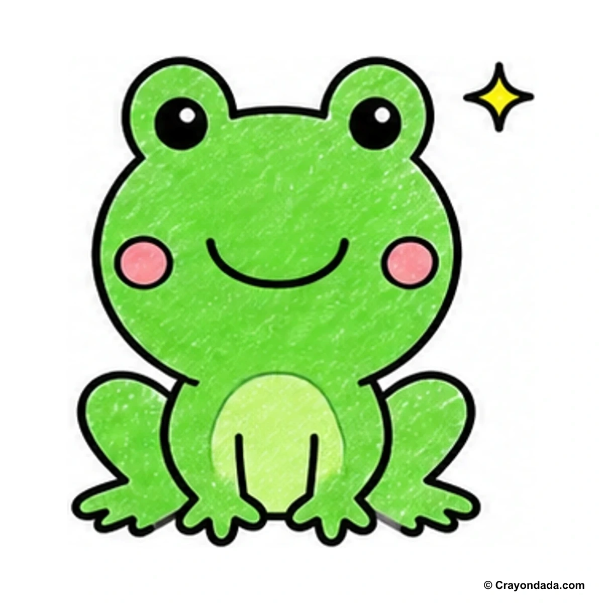 How to Draw a Simple Frog finished drawing