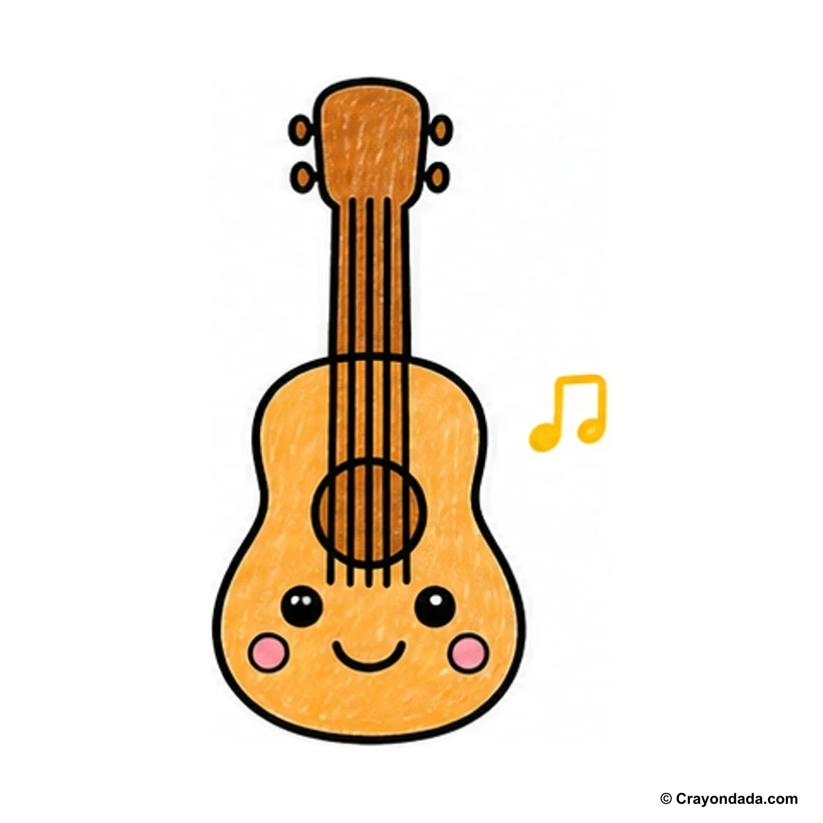 How to Draw a Simple Guitar finished drawing