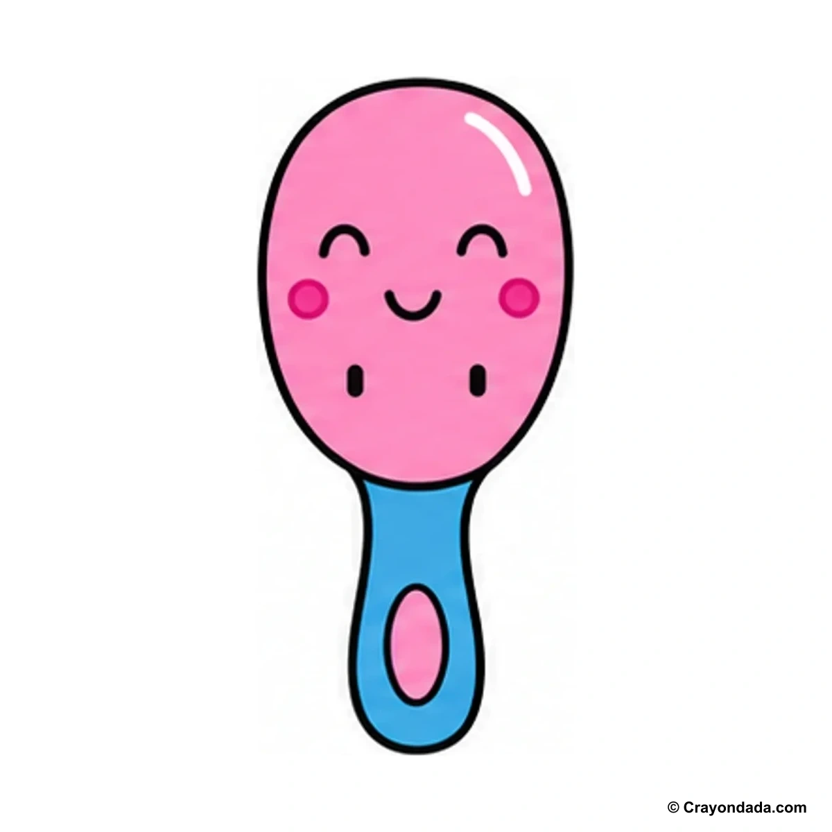 How to Draw a Simple Hair Brush finished drawing