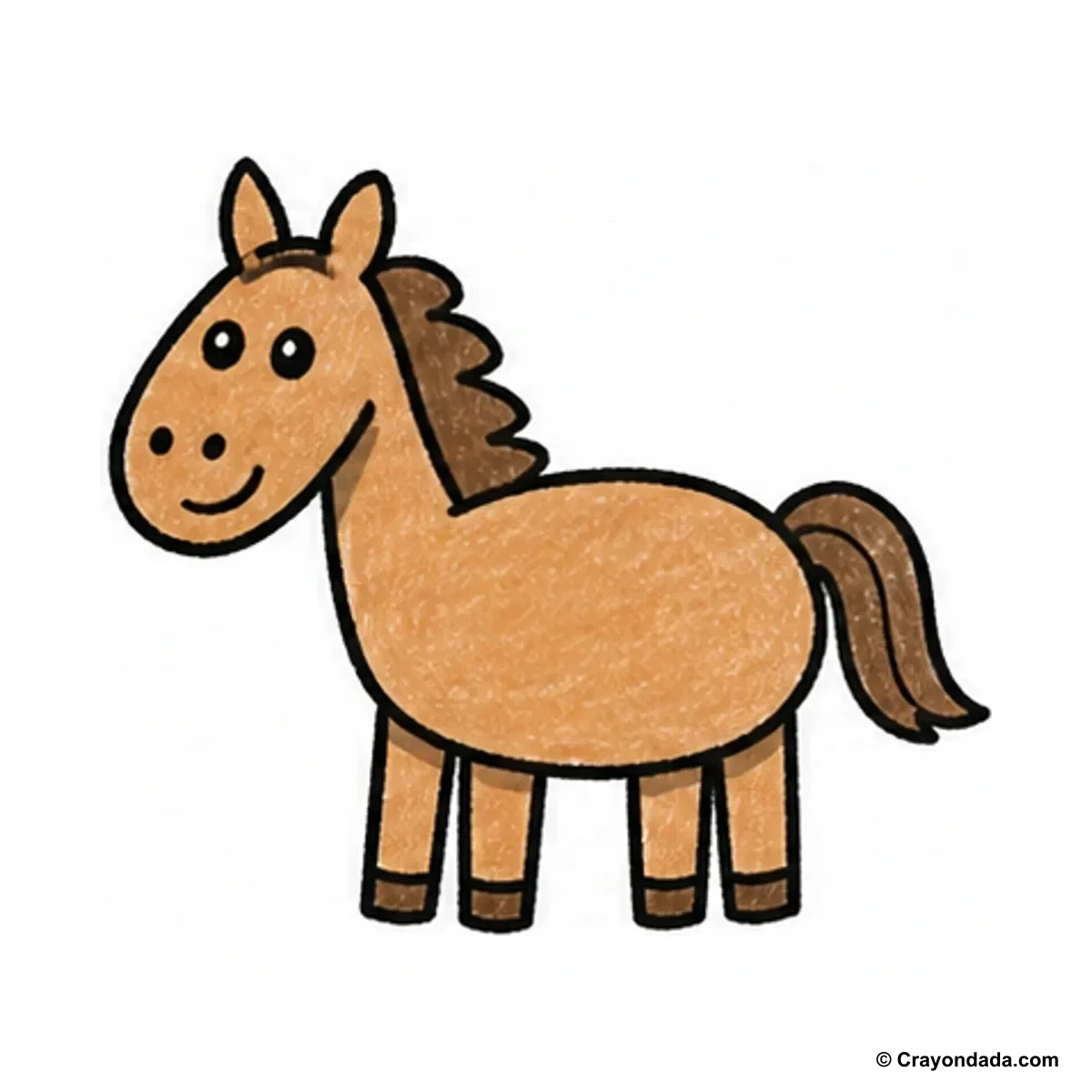 How to Draw a Simple Horse finished drawing