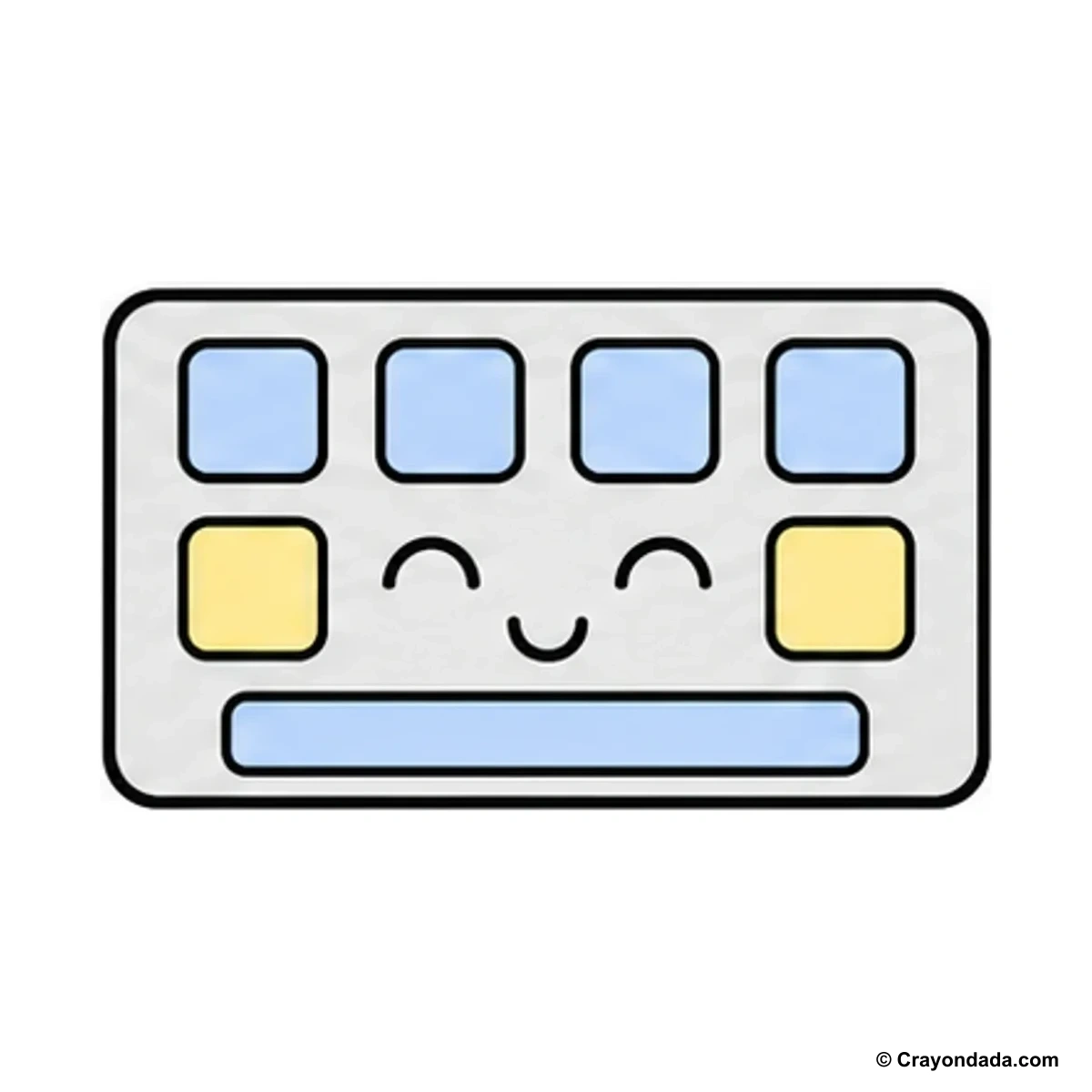 How to Draw a Simple Keyboard finished drawing